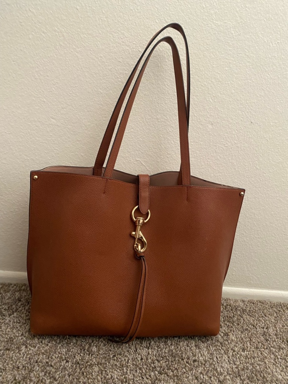 Rebecca Minkoff Cognac Leather Tote with Gold Hardware